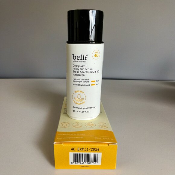Belif Dew Guard Milky Sun Serum SPF 40 — Lightweight Hydrating Sunscreen (50ml) - Picture 4 of 6